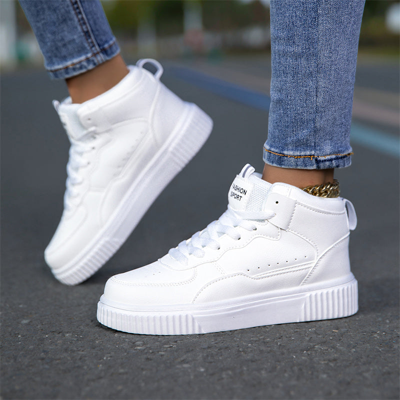 White Classic Mid-Top Sneakers 089