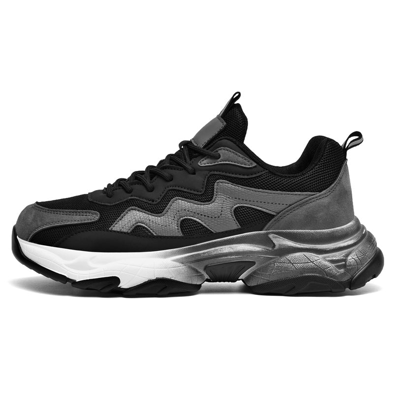 Grey Layered Mesh Chunky Sneakers 10061