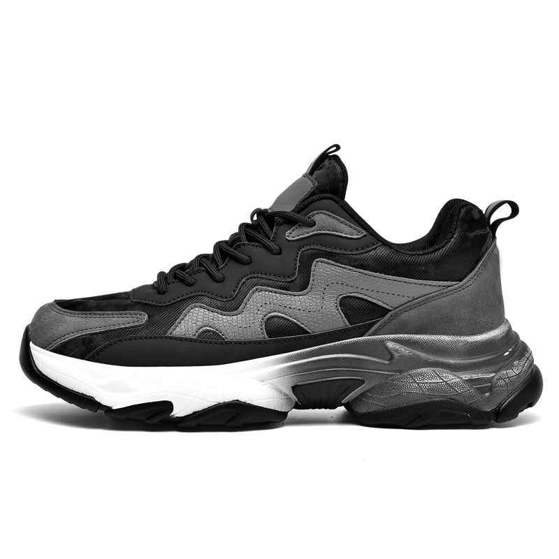 Grey Layered Mesh Chunky Sneakers 10061