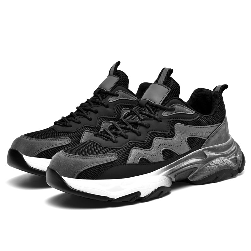 Grey Layered Mesh Chunky Sneakers 10061