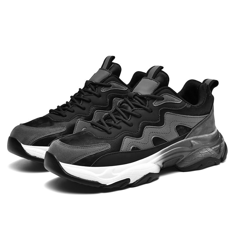 Grey Layered Mesh Chunky Sneakers 10061