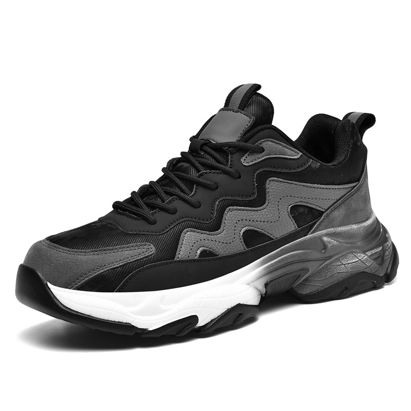 Grey Layered Mesh Chunky Sneakers 10061