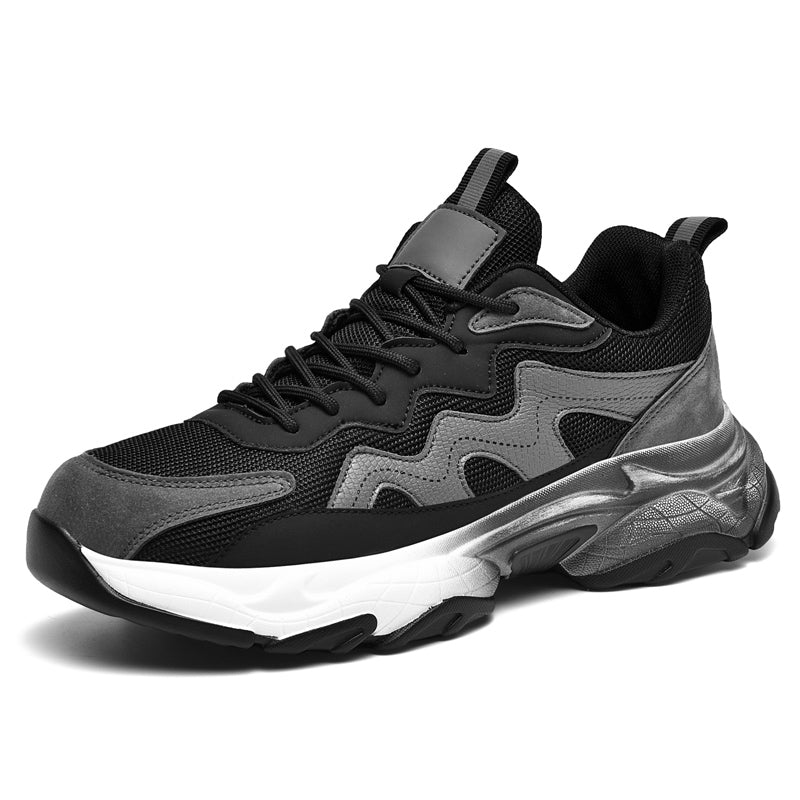 Grey Layered Mesh Chunky Sneakers 10061