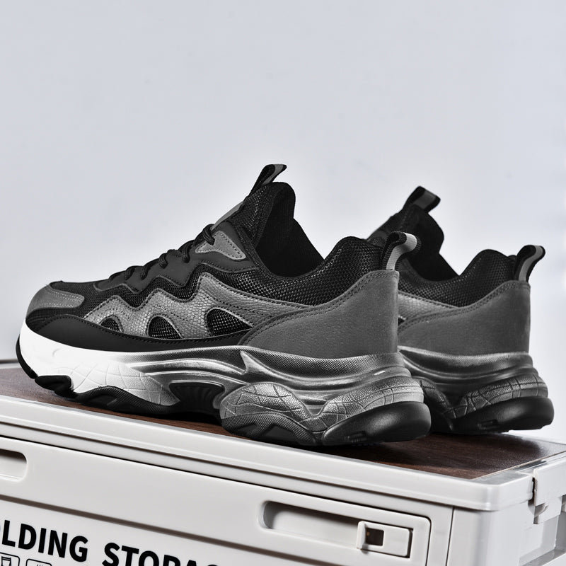 Grey Layered Mesh Chunky Sneakers 10061