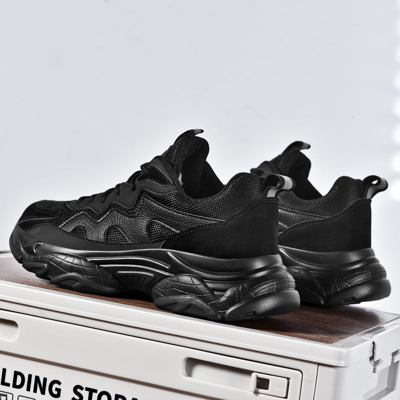 Black Layered Mesh Chunky Sneakers 10061