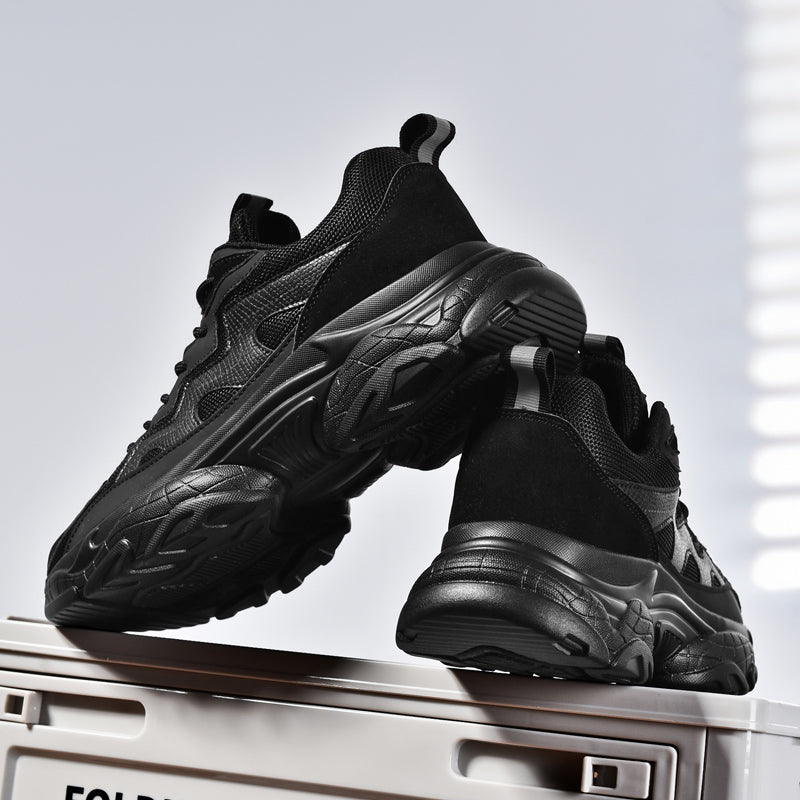 Black Layered Mesh Chunky Sneakers 10061