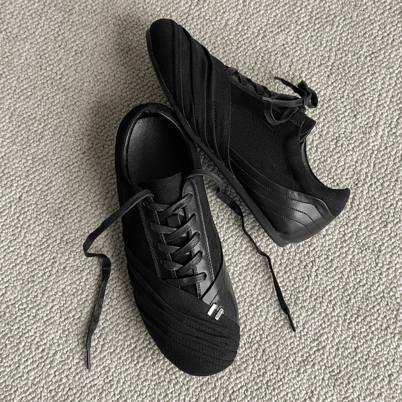 Black Monochrome Low-Profile Trainer Sneakers 31151