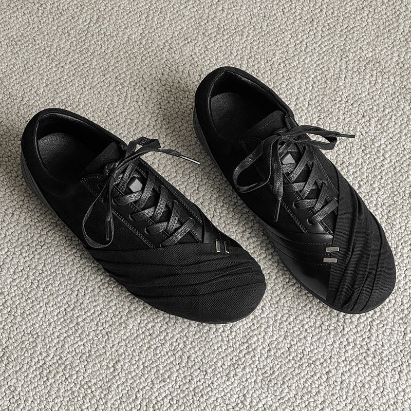 Black Monochrome Low-Profile Trainer Sneakers 31151