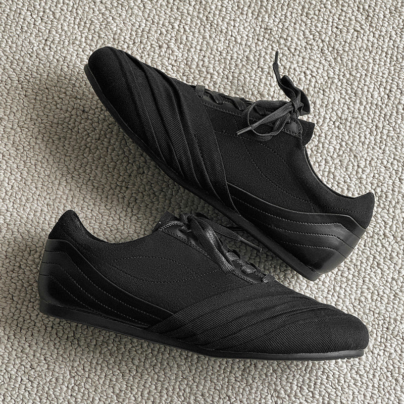 Black Monochrome Low-Profile Trainer Sneakers 31151