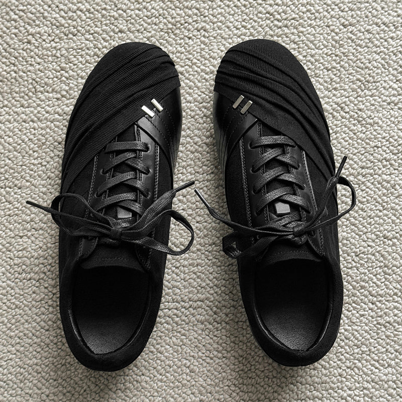 Black Monochrome Low-Profile Trainer Sneakers 31151