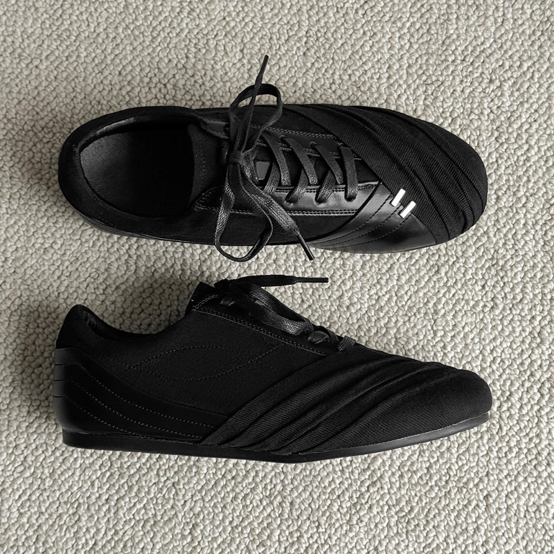 Black Monochrome Low-Profile Trainer Sneakers 31151