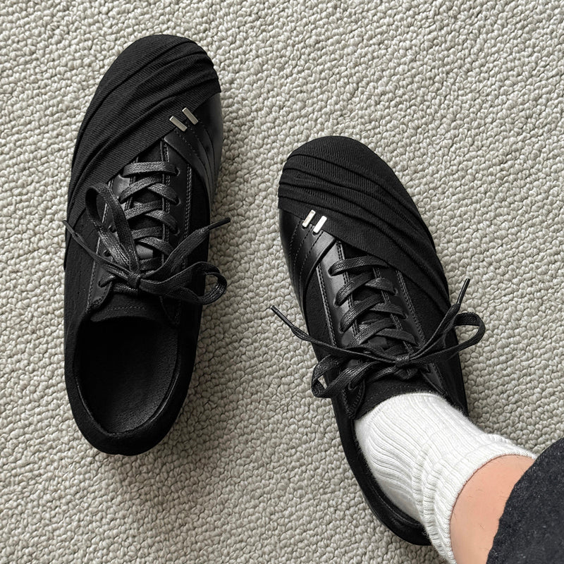 Black Monochrome Low-Profile Trainer Sneakers 31151