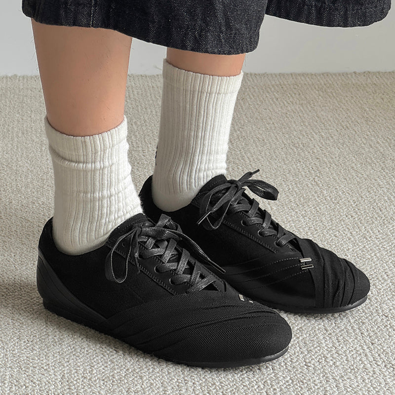 Black Monochrome Low-Profile Trainer Sneakers 31151