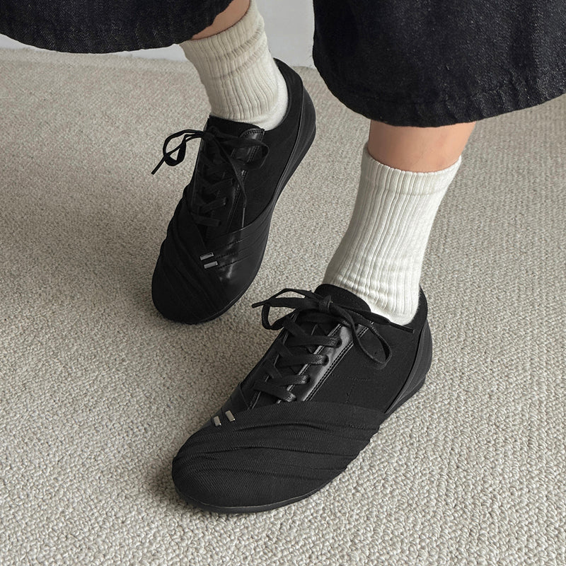 Black Monochrome Low-Profile Trainer Sneakers 31151