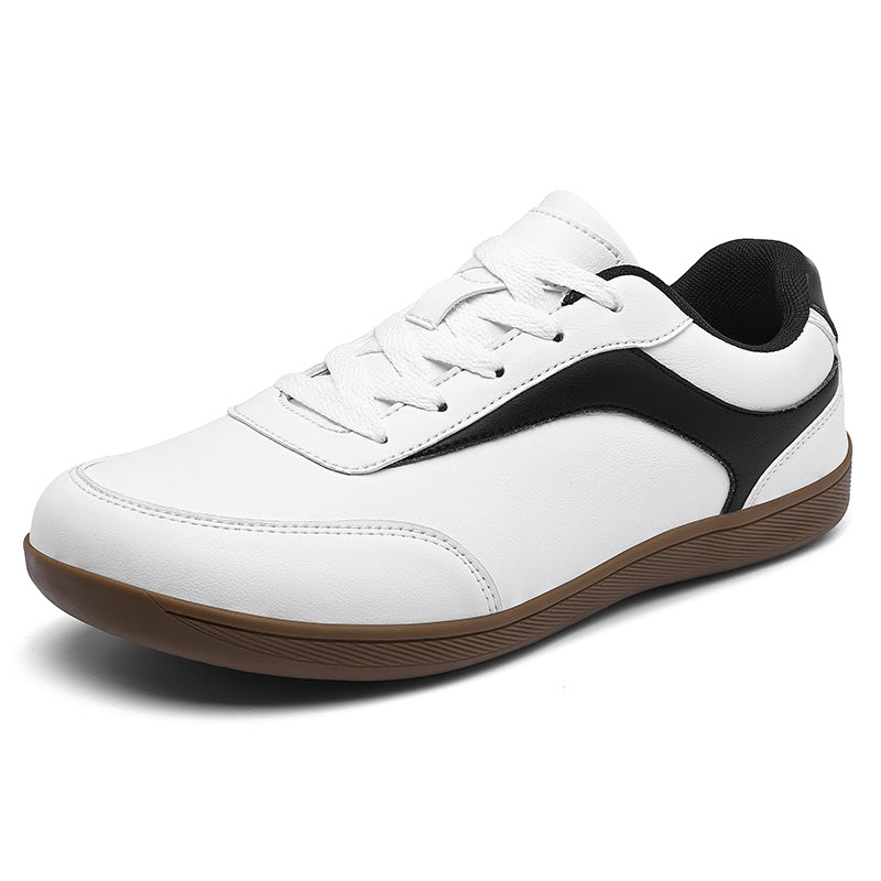 White Wide-Toe Platform Casual Sneakers K620