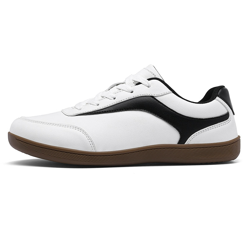 White Wide-Toe Platform Casual Sneakers K620