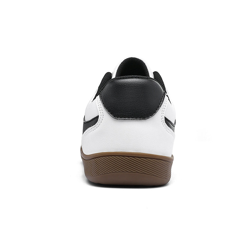 White Wide-Toe Platform Casual Sneakers K620