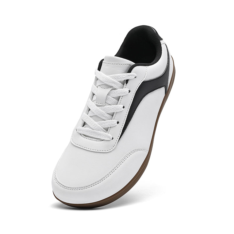 White Wide-Toe Platform Casual Sneakers K620