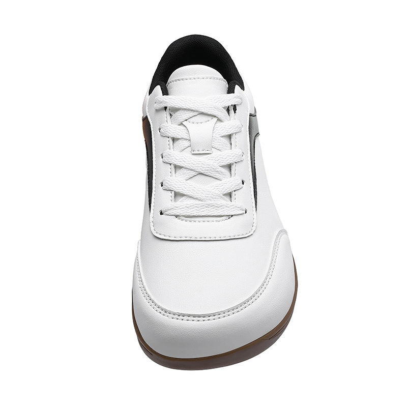 White Wide-Toe Platform Casual Sneakers K620