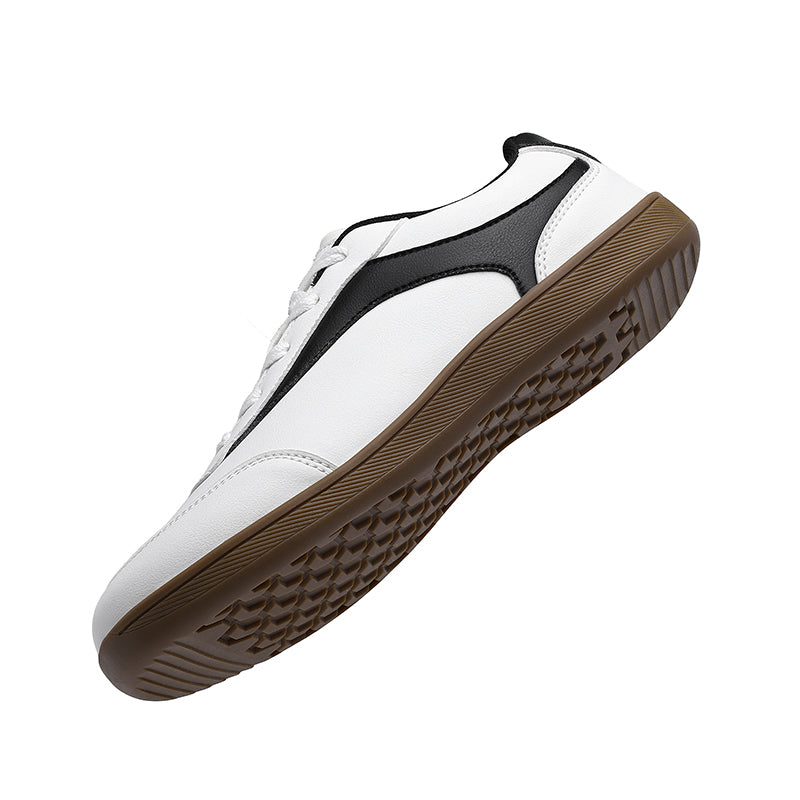 White Wide-Toe Platform Casual Sneakers K620