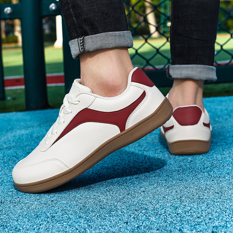 Red Wide-Toe Platform Casual Sneakers K620